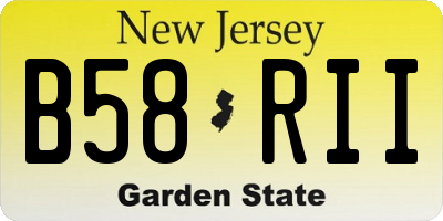 NJ license plate B58RII