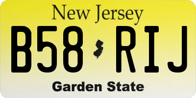NJ license plate B58RIJ
