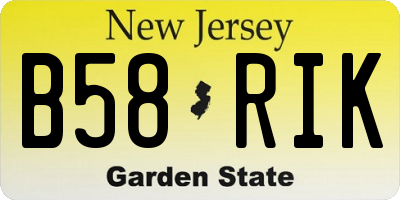 NJ license plate B58RIK