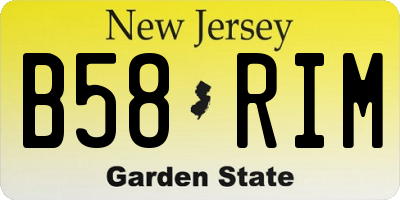 NJ license plate B58RIM