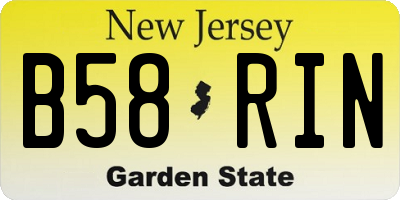 NJ license plate B58RIN