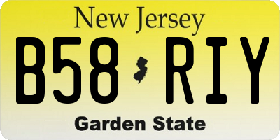 NJ license plate B58RIY