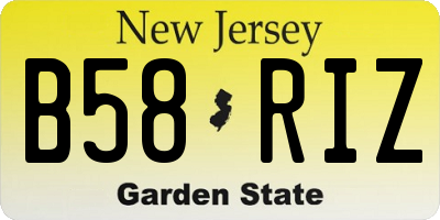 NJ license plate B58RIZ