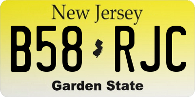 NJ license plate B58RJC
