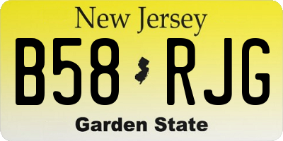 NJ license plate B58RJG