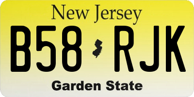 NJ license plate B58RJK