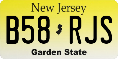 NJ license plate B58RJS