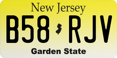 NJ license plate B58RJV