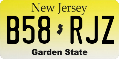NJ license plate B58RJZ