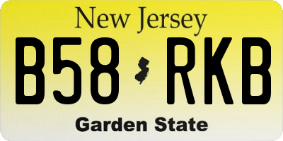 NJ license plate B58RKB