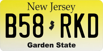 NJ license plate B58RKD