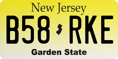 NJ license plate B58RKE