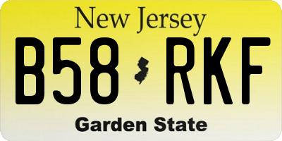 NJ license plate B58RKF