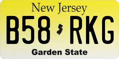 NJ license plate B58RKG