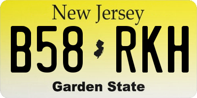 NJ license plate B58RKH