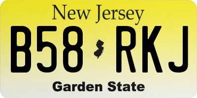 NJ license plate B58RKJ