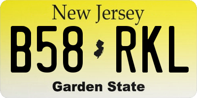 NJ license plate B58RKL