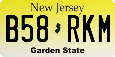 NJ license plate B58RKM