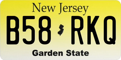 NJ license plate B58RKQ