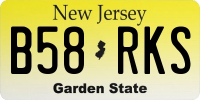 NJ license plate B58RKS