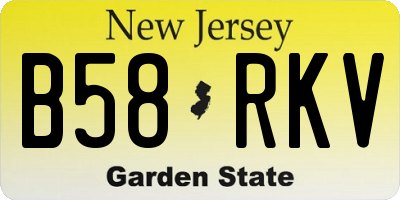 NJ license plate B58RKV