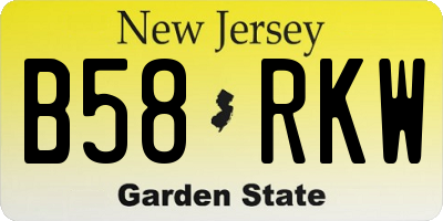 NJ license plate B58RKW
