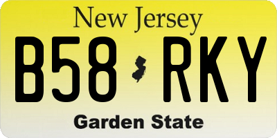 NJ license plate B58RKY