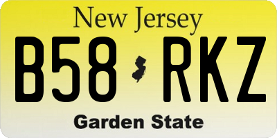 NJ license plate B58RKZ