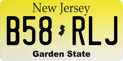 NJ license plate B58RLJ