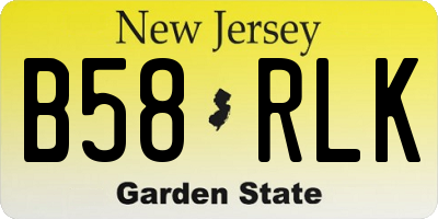 NJ license plate B58RLK