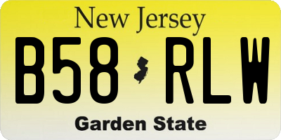 NJ license plate B58RLW
