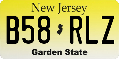 NJ license plate B58RLZ
