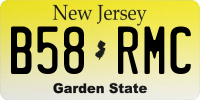 NJ license plate B58RMC
