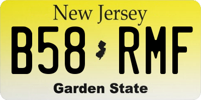 NJ license plate B58RMF