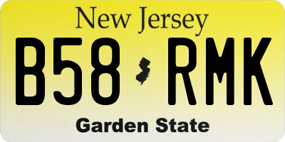NJ license plate B58RMK
