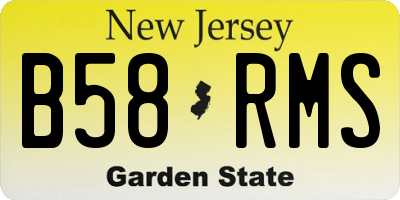 NJ license plate B58RMS
