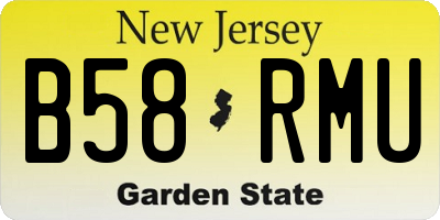 NJ license plate B58RMU