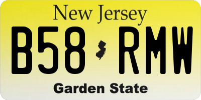 NJ license plate B58RMW