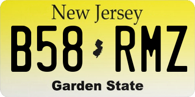 NJ license plate B58RMZ