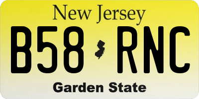 NJ license plate B58RNC