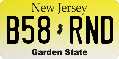 NJ license plate B58RND