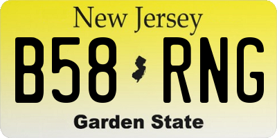 NJ license plate B58RNG