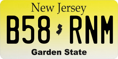 NJ license plate B58RNM