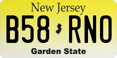 NJ license plate B58RNO
