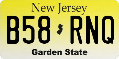 NJ license plate B58RNQ