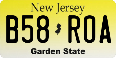 NJ license plate B58ROA
