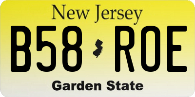 NJ license plate B58ROE