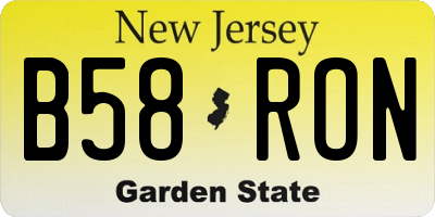 NJ license plate B58RON
