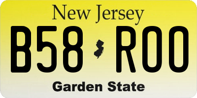 NJ license plate B58ROO