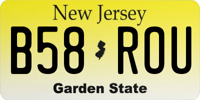 NJ license plate B58ROU